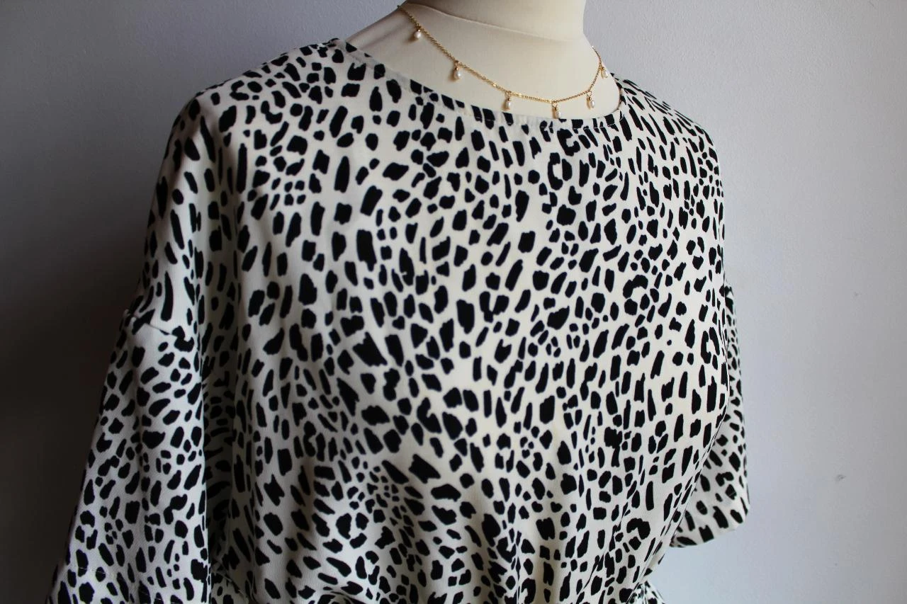 Robe Primark imprimé tacheté crème et noir – photo 3